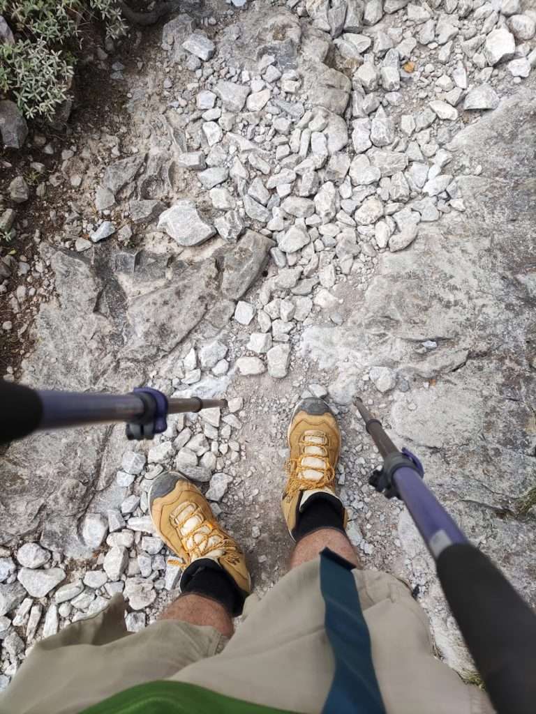 Close-up of the Salomon Quest Element GTX upper and lacing system