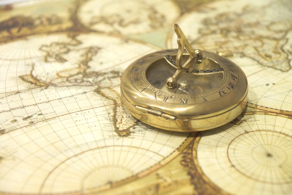Map Of The World Route Compass Antique Navigation