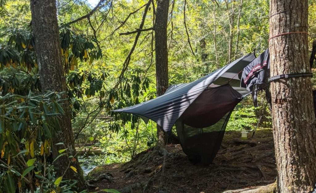 Best budget backpacking tarp for hammock camping - ENO eagles